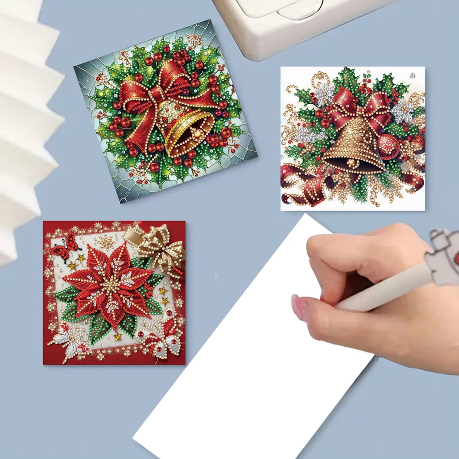 Diy Diamond Painting Greeting Card Set - 5D Diamond Art Valentine'S Day And Birthday Card Set, Inlaid With Sparkling Gemstones, A Handcrafted Gift For Family And Friends.