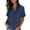 Navy-01, variant on Women's V-Neck Button-Down Shirt - Short Sleeve Blouse with Bust Pocket for Business Casual Summer Workwear