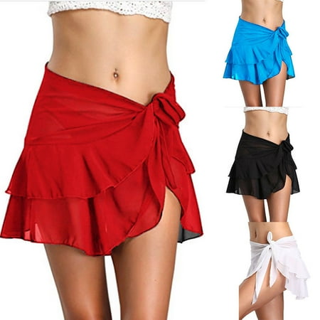 The Noble Collection Sexy Beach Cover Up Skirt Women Chiffon Beachwear Short Bathing Swim dress