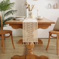 thumbnail image 1 of Solid Color Table Runner Home Decorative American Retro Wave Hook Flower Hollow Tea Table Beige Tassel Tablecloth Cover Towel Deng, 1 of 5