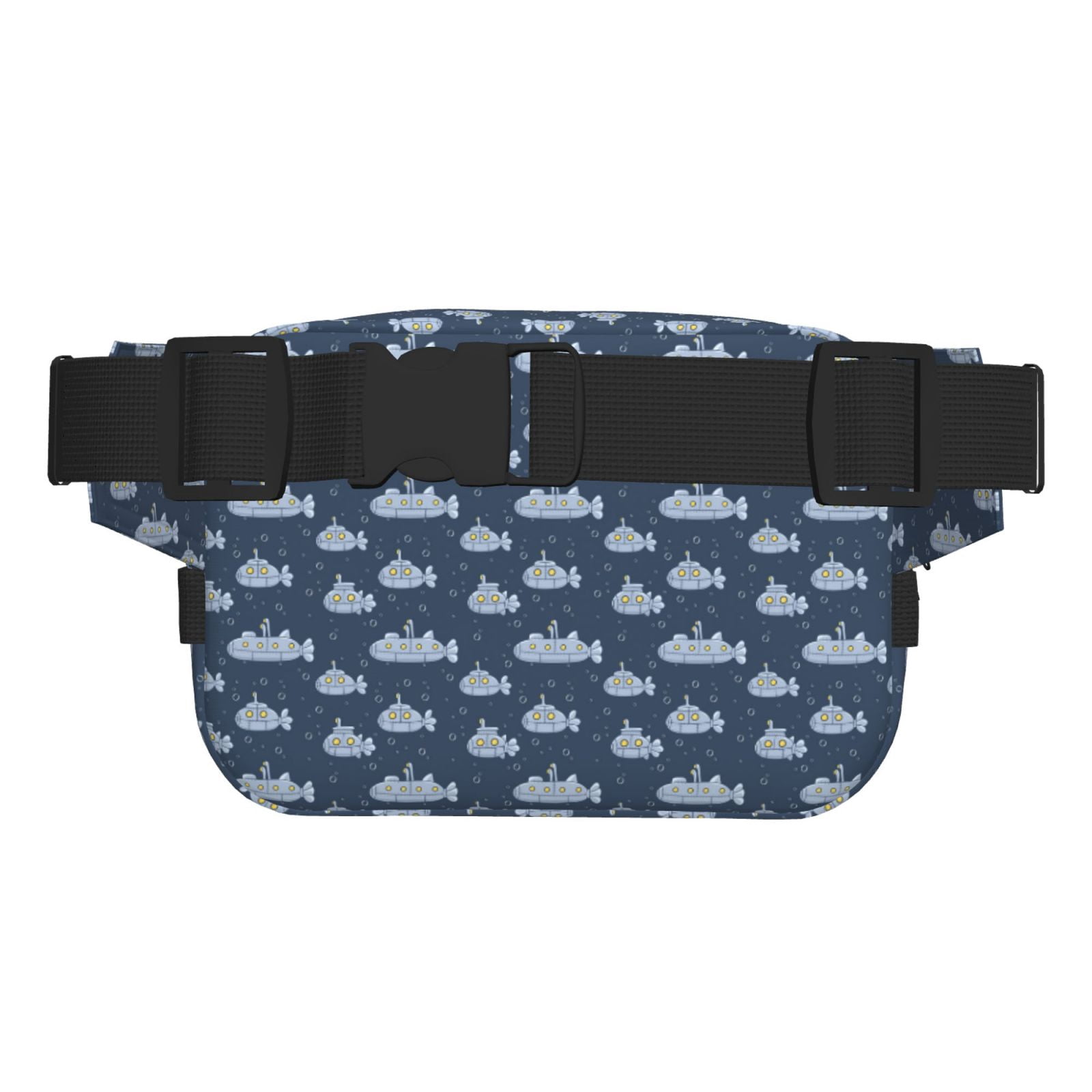 Fuzoiu Submarine With Periscope Print Unisex Square Double Layer Waist Bag,Crossbody Fanny Pack Travel Workout Accessory
