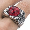 thumbnail image 4 of ELFASIO Men Stainless Steel Rings Red The Devil Dragon Eye/Eyes of Hell Demon Gothic Biker Vintage Ring Size 9, 4 of 5
