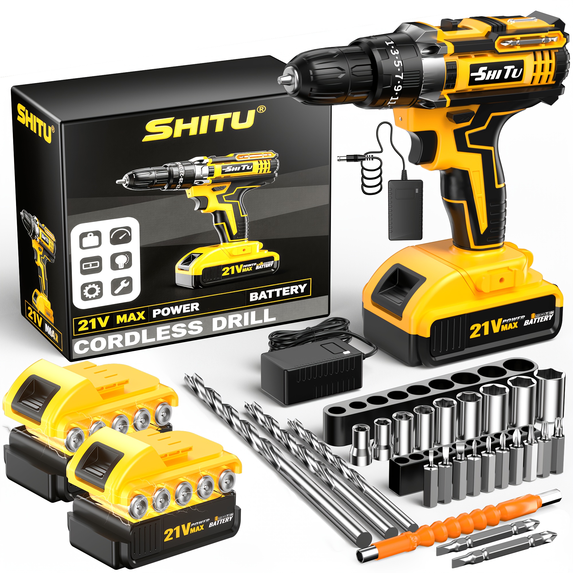DGB 21V Cordless Drill Driver, Heavy-Duty Power Drill for Construction, Renovation & Industrial Projects