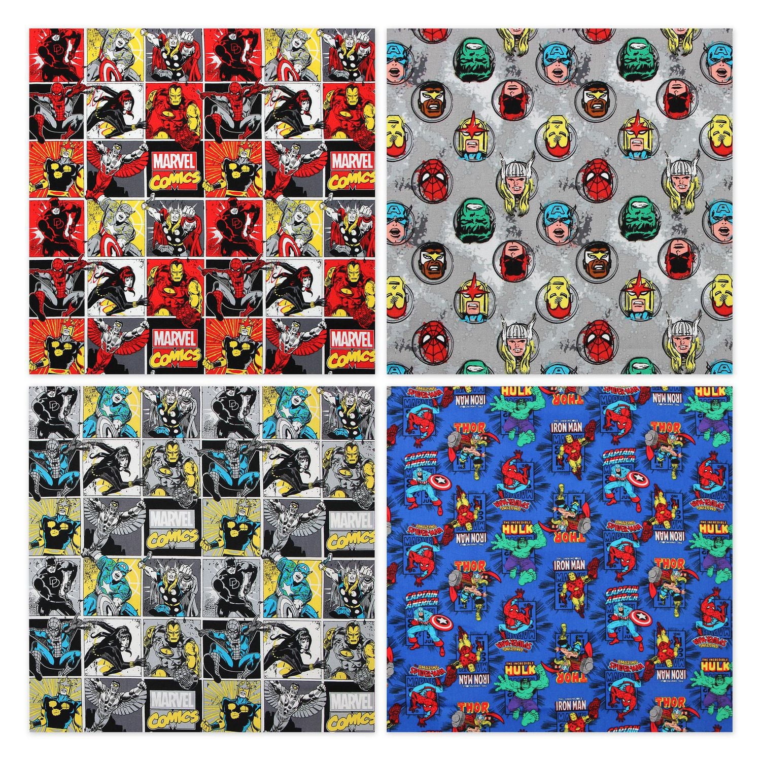 Fabric Creations Marvel Comics 4 Piece Cotton Fat Quarter Bundle