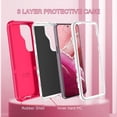 thumbnail image 2 of Samsung Galaxy S23 Case,Galaxy S23 case 6.1" with 2 Pack Tempered Glass Screen Protector+2 Pack Camera Lens Protector Heavy Duty Shockproof 3-Layer Full Body Protection Case,Pink/White, 2 of 14