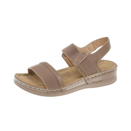 

KaLI_store Walking Shoes Women Women s one band low block heel sandal Khaki