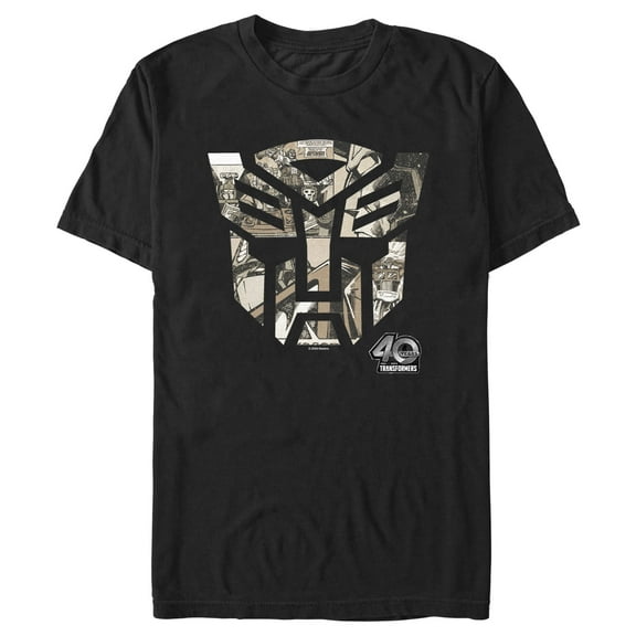 Men's Transformers Anniversary Comic Logo Graphic T-Shirt