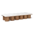 thumbnail image 1 of Meridian Furniture Pavilion Cream Boucle Fabric Bench, 1 of 13