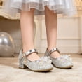thumbnail image 2 of VeFlora Girls Dress Shoes, Glitter Princess Shoe, Flower Mary Jane Low Heels, Party Wedding Prom Footwear for Toddler Kids(Silver1/8-9 Years Little Child), 2 of 7