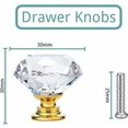 thumbnail image 2 of 10 piezas Kristall-Schrankknauf, transparente Griffe, goldene Schranktürgriffe, Kristallglas-Schubladenknauf, Türknauf für Schrank, Schublade (30 mm), 2 of 5