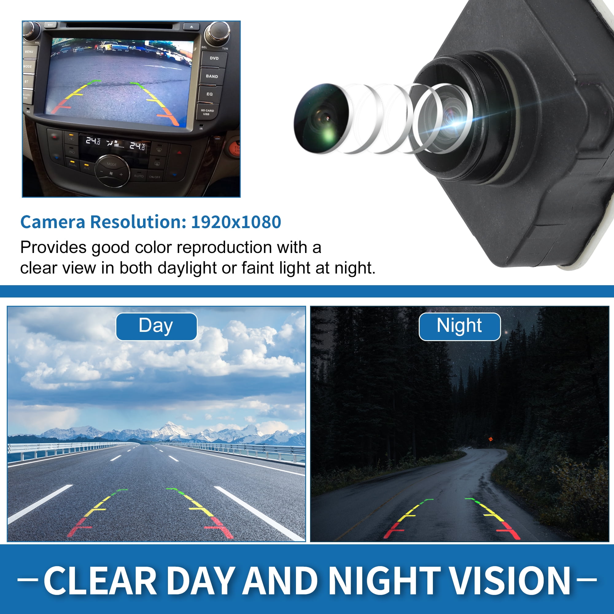 Unique Bargains Rear View Camera for Jeep Compass 2017-2021 Park Assist Backup Camera