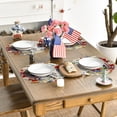 thumbnail image 4 of MIZHONA 4th of July Round Placemats Set of 6,Floral American Flag Independence Table Place Mats 14 inch, 4 of 5