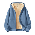 thumbnail image 4 of Women Fleece Coat Winter Warm Casual Long Sleeve Hooded Jackets Plus Size Fall Winter Cardigan Plush Warm Outwear, 4 of 7