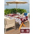 thumbnail image 4 of Outdoor Tablecloth with Umbrella Hole and Zipper, Christmas Snowflake Rectangle Table Cloth 60x120 Inch Waterproof Tablecloth, Winter Classic Red Black Plaid Picnic Table Cover for Patio Camping, 4 of 7