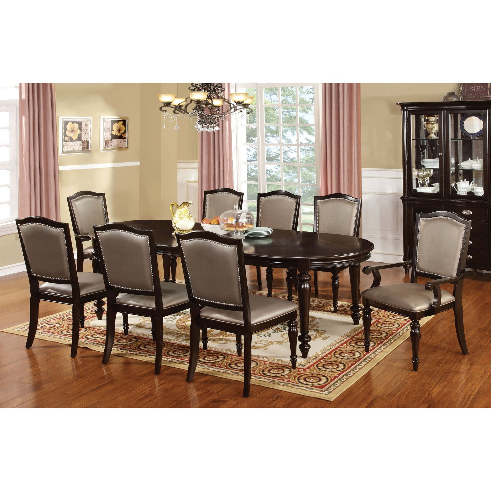 Furniture Of America Lucia 9 Piece Formal Dining Set Walmart Com