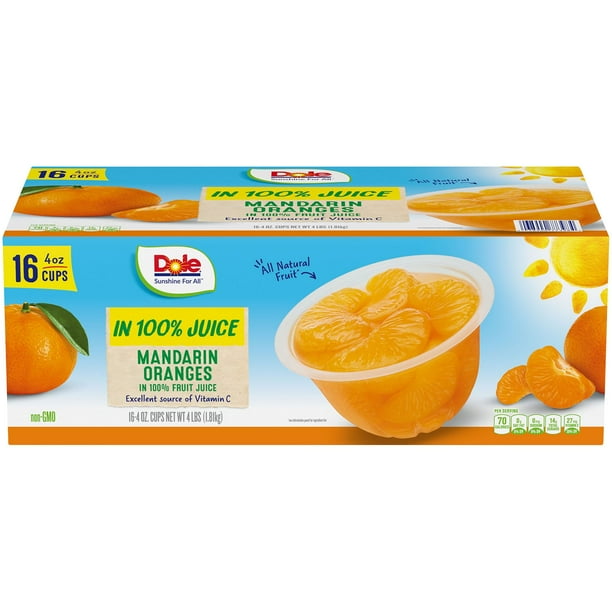 Dole Mandarin Oranges in 100% Fruit Juice, 16 pk