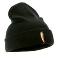 thumbnail image 4 of Red Orange Pepper Embroidered 12 Inch Long Knitted Beanie - Black OSFM, 4 of 5