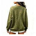 thumbnail image 4 of Mock Neck Sweatshirt Women Oversized Long Sleeve Leopard Pullover, 2XL, 4 of 4