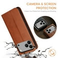 thumbnail image 6 of Feishell for iPhone 17 Pro Max Wallet Case,Premium PU Leather Magnetic Closure Folio Flip Kickstand RFID Blocking Credit Card Slots & Cash Pocket Shockproof Business Classic Phone Case,Brown, 6 of 7
