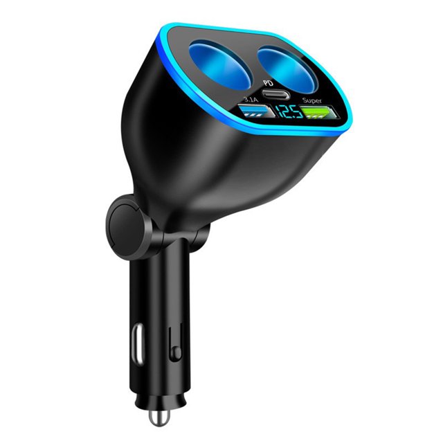 Guardoinrt Prise Allume-Cigare Intelligente avec Surveillance de la Tension ABS, Assurant le Répartiteur de Charge avec Ports USB Doubles