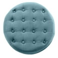 thumbnail image 4 of Button Tufted Velvet Upholstered Wooden Ottoman with Hidden Storage Blue and Brown- Saltoro Sherpi, 4 of 11