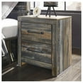 thumbnail image 3 of Signature Design by Ashley Drystan Rustic Industrial 2 Drawer Nightstand with 2 Slim-Profile USB Charging Stations, Weatherworn Brown, 3 of 7