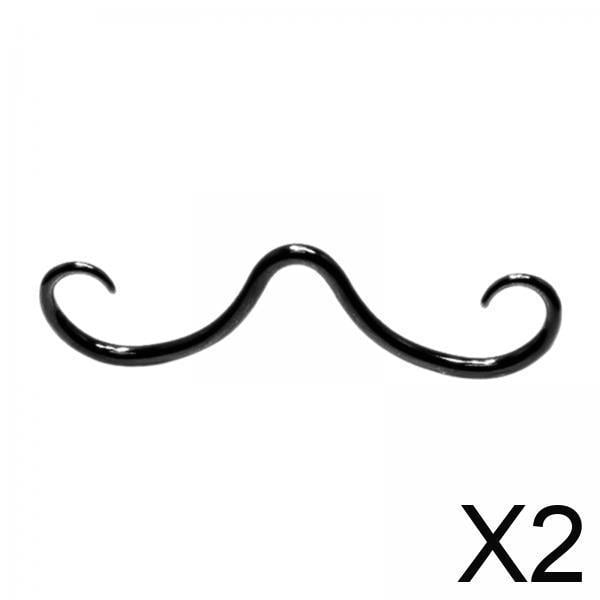 2 Anillos Para La Nariz Con Bigote, Anillo único Para El Tabique Nasal Con Bigote Para Bodas, Fiestas, Aniversarios, Color Negro
