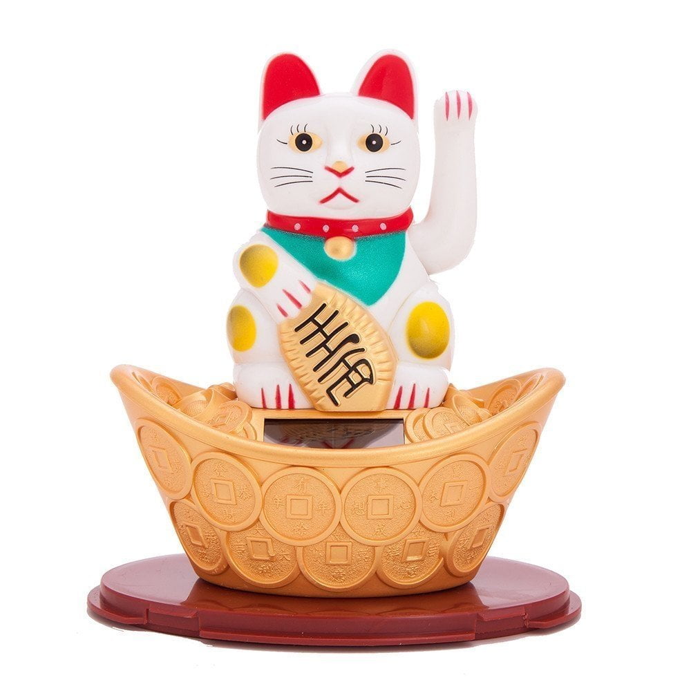 Solar Powered Bobblehead Toy Figure Nohohon, Lucky Cat 068