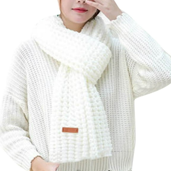 LIJCC Women'S Winter Thick Knitted Scarf Winter Multi Colored Kint Feel Pashmina Shawls Elasticity Light Scarf Warm Scarves Womens Men Long Thick Scarves Knit Couples Scarf