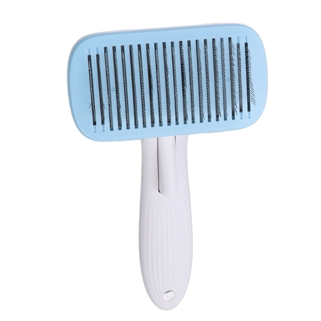 Auto Brosse pour Animaux de Compagnie, ABS Rapide Épilation Brosse Slicker pour Animaux de Compagnie Multifonctionnelle Poignée Confortable pour la Maison Fil d'Acier Bleu