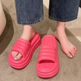 thumbnail image 3 of Zapatillas de plataforma gruesas para mujer, zapatos de playa antideslizantes con punta abierta, sandalias cómodas y ligeras con cuña y tacones altos para verano, 3 of 5