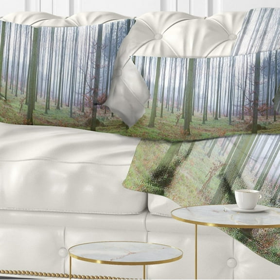 Designart 12" x 20" Green Polyester Throw Pillow