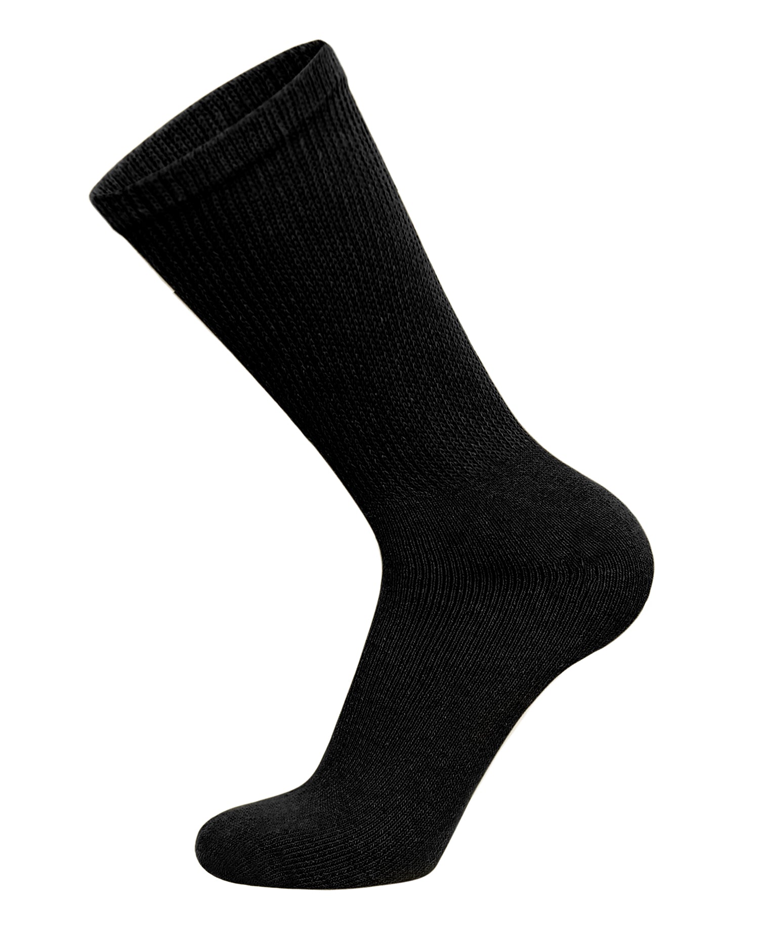 12 Pairs of Cotton Diabetic Non-Binding Neuropathy Crew Socks (Black ...
