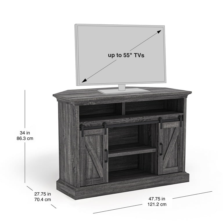 Whalen Allston Barn Door Corner TV Stand for TVs up to 55