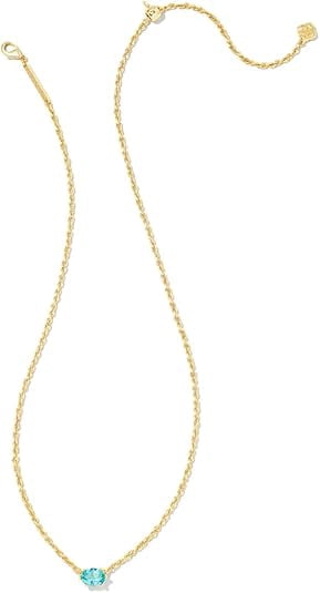 Kendra Scott Cailin Crystal Pendant Necklace - Gold Aqua Crystal