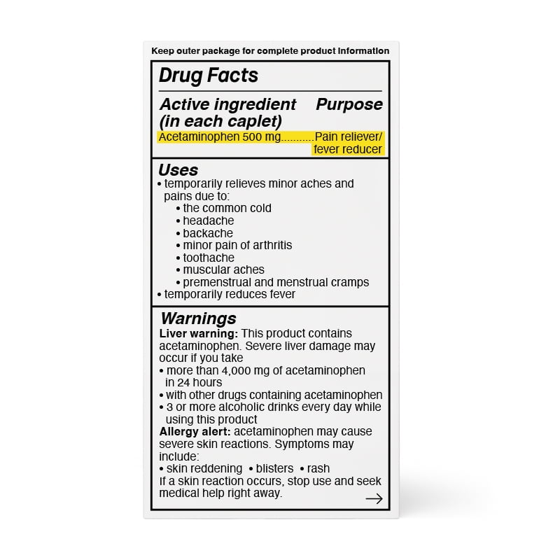 Buy Genexa Extra Strength Acetaminophen Pain Relief & Fever Reducer