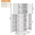 thumbnail image 5 of HOMEFORT Tall Kitchen Pantry Storage Cabinet with Doors and Shelves, Wooden Food Pantry Farmhouse Cupboard Freestanding Buffet for Kitchen Dining Living Room, White, 5 of 9