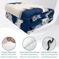 thumbnail image 4 of Full Quilt Set 78''x90'', Beige Octopus Coastal Lightweight Bedspread Coverlet Set with 2 Pillow Shams, Navy Blue Nautical Ocean Coral Breathable All Season Quilt Bedding for Bedroom/Guest Room, 4 of 9