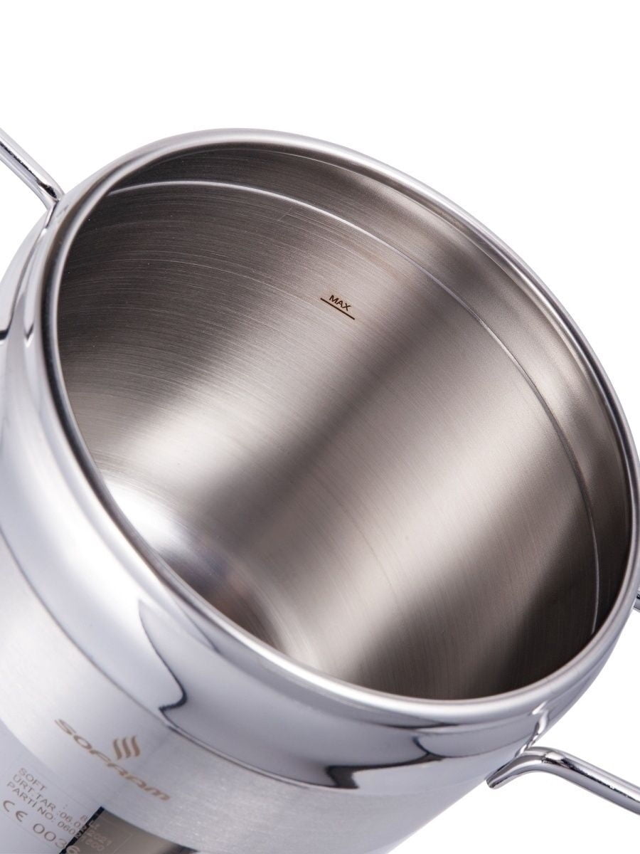 Sofram Stainless Steel Pressure Cooker 6.3 Qt (6 L) Steamer Cooker Stovetop Instant Cooking Pot Induction Safe, Silver Color