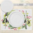 thumbnail image 3 of Ambesonne Christmas Place Mats Set of 4, Watercolor Wreath, Standard Size, Black Green White, 3 of 6