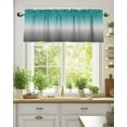 thumbnail image 2 of Turquoise Grey White Gradient Kitchen Valances for Windows Abstract Watercolor Valance Curtains&nbsp; for Kitchen /Living Room/Bedroom/ Bathroom Decor, 54"x18 " ,Rod Pocket 1 Panel,, 2 of 7