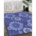thumbnail image 3 of Ahgly Company Machine Washable Indoor Round Transitional Sky Blue Area Rugs, 4' Round, 3 of 7