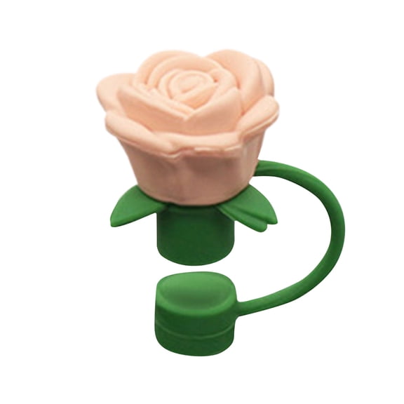 Whyan Cup Straws Topper Creative 3D Silicone Flower 10mm Rose Straw Topper Fit for Stanley Cup 14oz&20oz&30oz&40oz