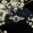 thumbnail image 3 of Real London Blue Topaz Teardrop Ring with Moissanite Halo (5X7 mm, AAA Quality), 10K Yellow Gold, US 5.00, 3 of 8