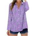 thumbnail image 2 of Uoodti Button Down Shirts for Women Free Wrinkle Long Sleeve Dressy Floral Printed Blouses Business Gift Casual Work Tops Fall Fa shion, 2 of 5