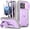 Purple, variant on Poetic Revolution for Moto Edge 5G 2026 Case, | Slide Camera Cover | Tempered Glass Screen Protector | 20FT Mil-Grade Drop Tested | Full-Body Rugged Dual-Layer Shockproof Cover with Kickstand, Black