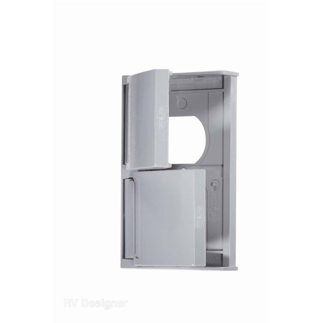 RV Designer Receptacle S901 Weatherproof; Non Ground Fault Interrupter; Dual Receptacle; Gray; With Snap Cover Plate; Screw-On Mounting; Single
