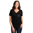thumbnail image 2 of Slow Down Women's Fashion Relaxed V-Neck T-Shirt Tee Heather Black Medium, 2 of 5