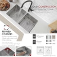 thumbnail image 3 of Stylish Zircon Undermount 32" Double-Bowl Stainless Steel Kitchen Sink with 4 Accessories S-301XG, 3 of 11