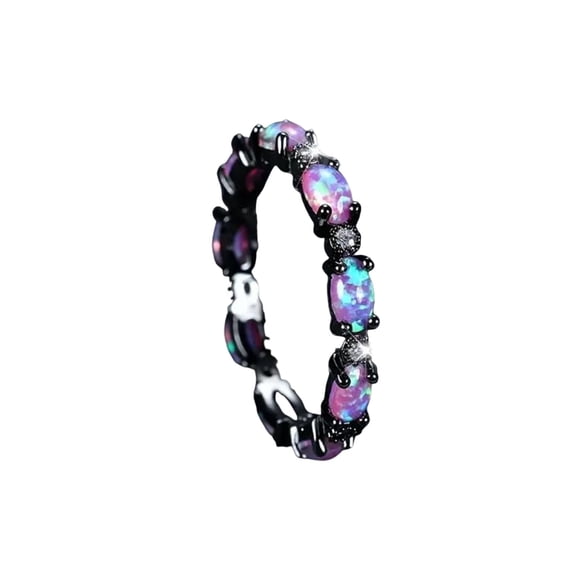 Rings 2 | Black And Purple Stone Promise Ring with Delicate Fashion Ring with Light High Grade Finish